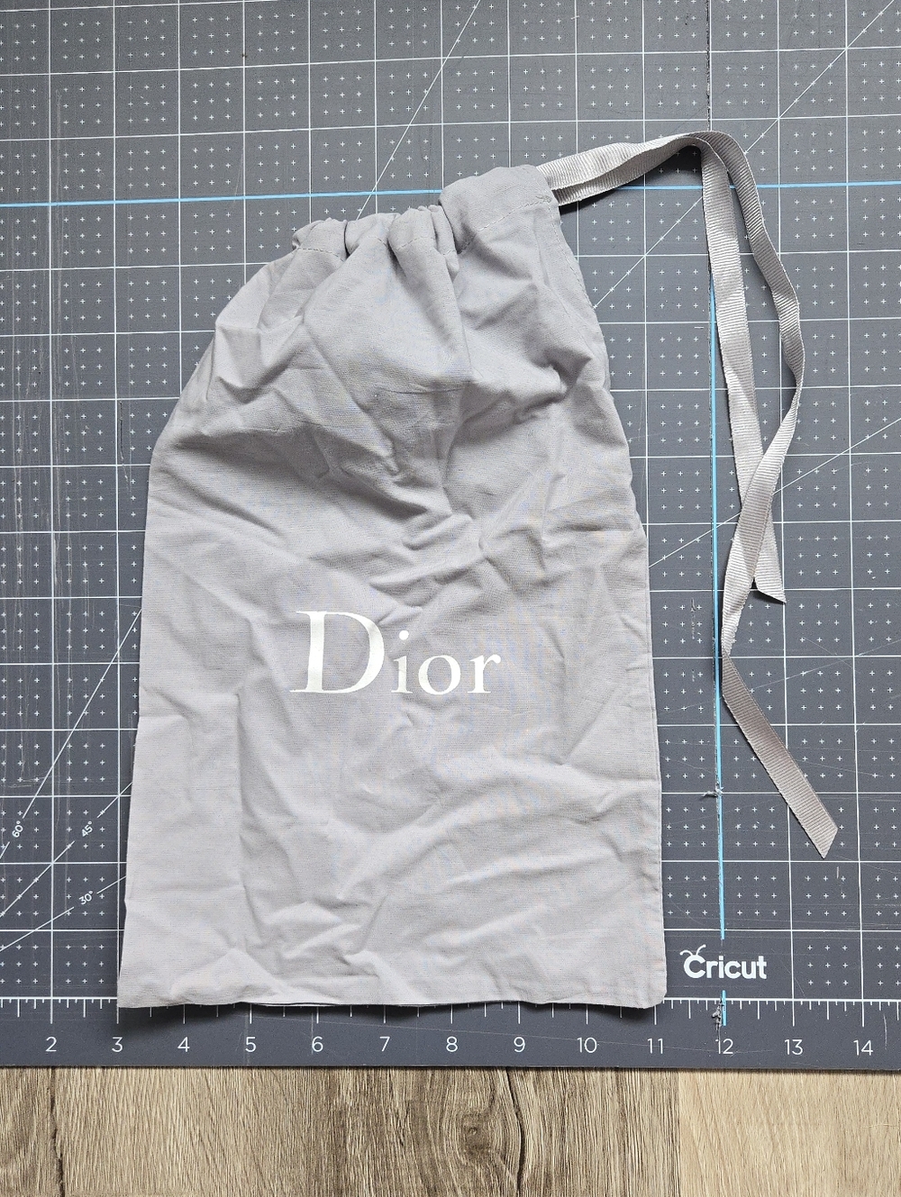 Dior Dust Bag Gray Drawstring Storage Bag Small Purse Protector